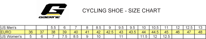 cycling shoe sizing